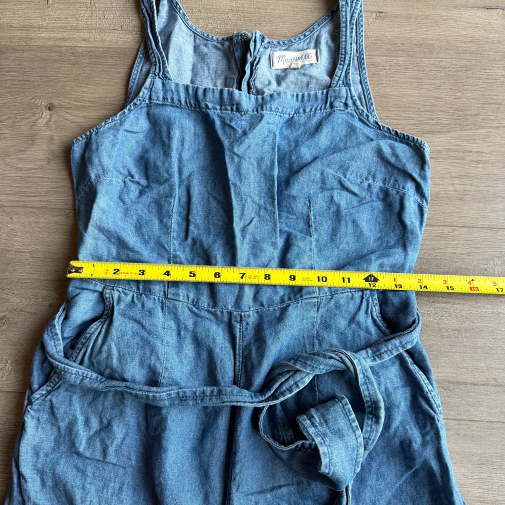 Madewell 'Muralist' Crop Chambray Jumpsuit - size 2 - Picture 3 of 10